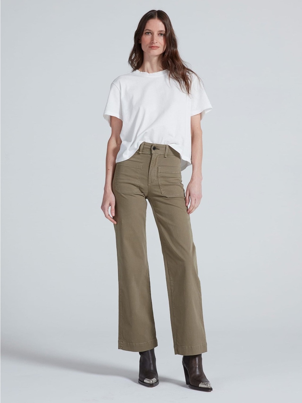 ASKK NY sailor high waisted pants in olive - Picture 9 of 10